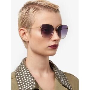 New Etro ETRO0021/S 0000UY Rose Gold Frame Gradient Blue Lens Sunglasses